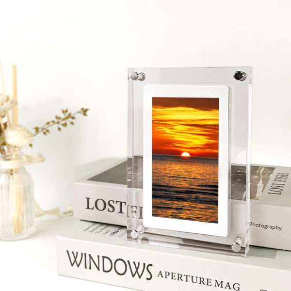 Digital Picture Frame Acrylic Video Player Digital Photo Frame Vertical Display With 1GB And Battery Type C Video Frame Gift For Loved - Image 5
