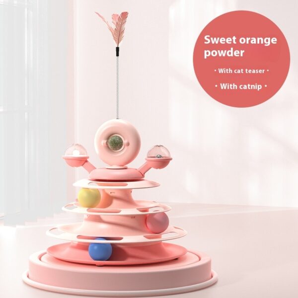 4 Levels Cat Toy Tower Turntable Roller Balls Toys Interactive Intelligence Pets Toys Training Track Puzzle Funny Games Accessories Pet Products - Image 7