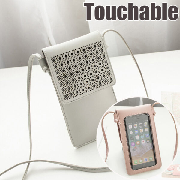 Cross Body Mobile Phone Bag Touching Screen Clear Window Mini Purse Cell Phone Bag Pouch DIN889 - Image 8