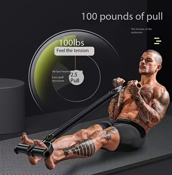 A Set Of Adjustable Resistance Tension Bands With Foot Pedals And Handles, High Resistance Level, Anti Fall, Suitable For Fitness Training, Body Stretching, And Abdominal Muscle Exercises - Image 3