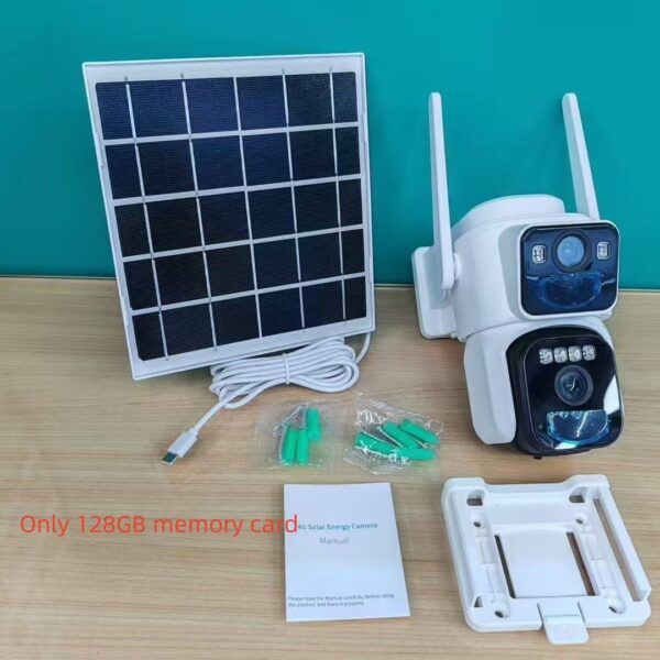Dual-lens Cross-border Okam Eagle Look At 4G Solar Webcam Camera - Image 8
