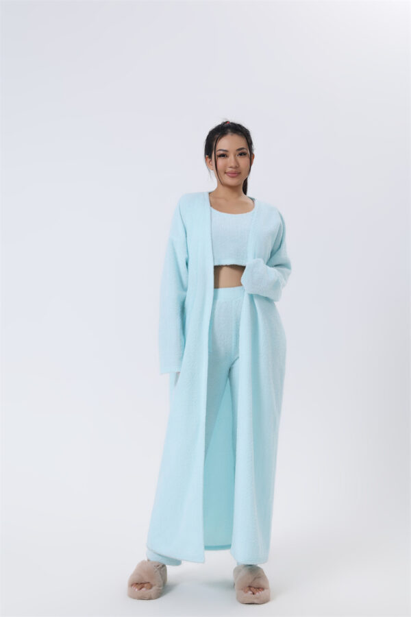 Cozy Pajama Set, 3 Piece Lounge Set, Cute Loungewear, Warm Suit Sets, Matching Set, Lounge Set, 3 Piece Pant Sets, Women Winter Dress - Image 8