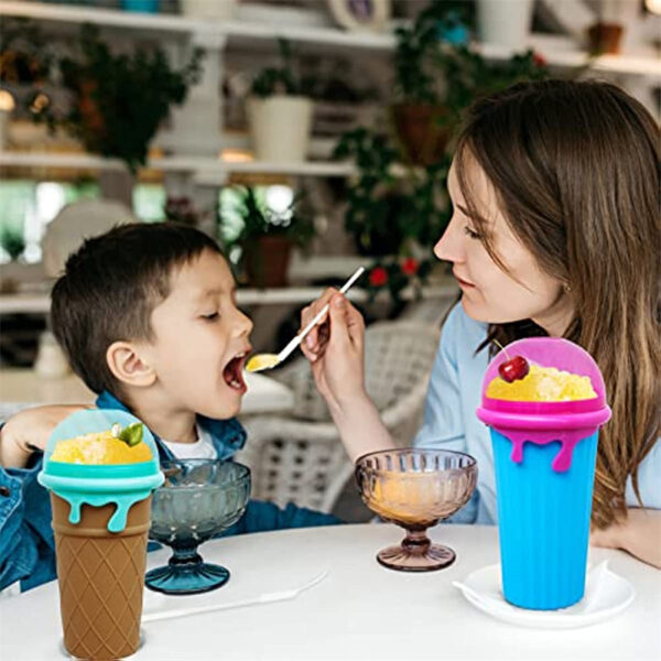 500ml Large Capacity Slushy Cup Summer Squeeze Homemade Juice Water Bottle Quick-Frozen Smoothie Sand Cup Pinch Fast Cooling Magic Ice Cream Slushy Maker Beker Kitchen Gadgets - Image 5