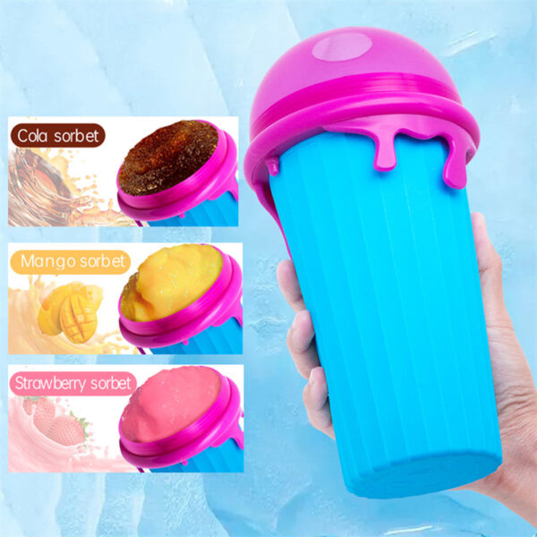 500ml Large Capacity Slushy Cup Summer Squeeze Homemade Juice Water Bottle Quick-Frozen Smoothie Sand Cup Pinch Fast Cooling Magic Ice Cream Slushy Maker Beker Kitchen Gadgets - Image 7