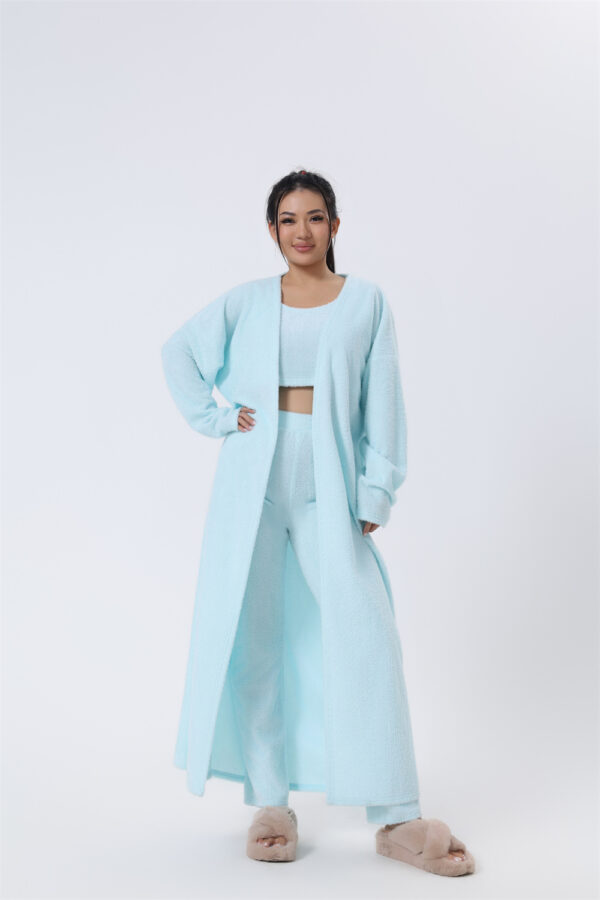 Cozy Pajama Set, 3 Piece Lounge Set, Cute Loungewear, Warm Suit Sets, Matching Set, Lounge Set, 3 Piece Pant Sets, Women Winter Dress - Image 7
