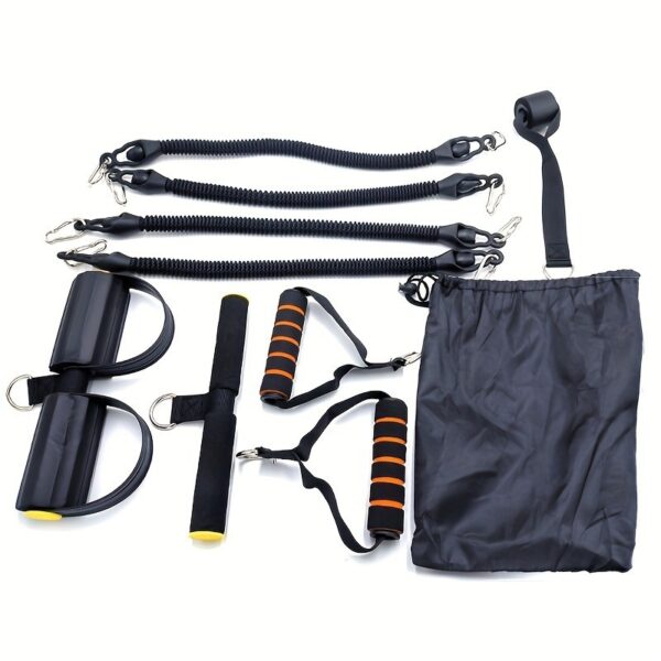 A Set Of Adjustable Resistance Tension Bands With Foot Pedals And Handles, High Resistance Level, Anti Fall, Suitable For Fitness Training, Body Stretching, And Abdominal Muscle Exercises - Image 6