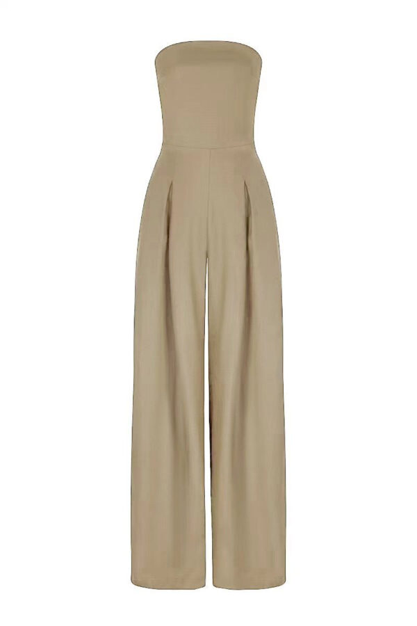 Loose Tube-top Jumpsuit Ins Fashion Backless Wide Leg Long Pants Overalls Women's Clothing - Image 3