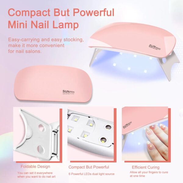 6 PCS Poly Gel Nail Kit With UV Lamp, Nail Brush And Nail Forms Top Base Coat Builder Nails Art Tools - Image 3