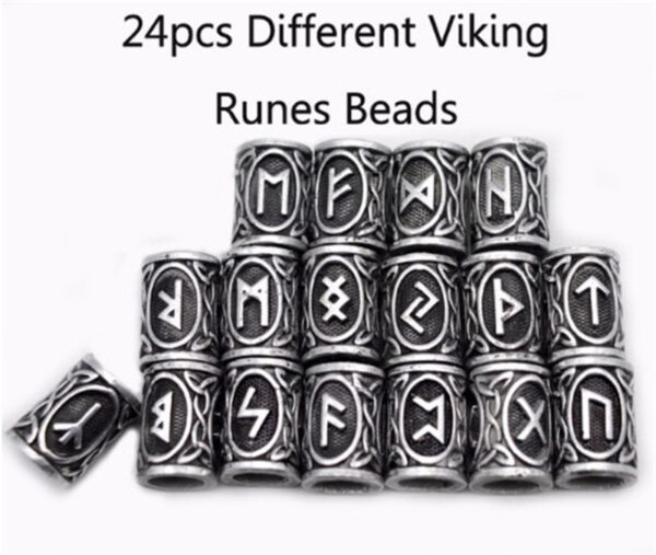 Set Of Viking Rune Beard Beads - Image 4