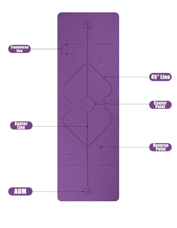 Non Slip TPE Yoga Mat Position Line Beginner - Image 5