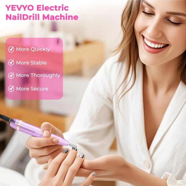Portable Electric Nail Drill, Professional Nail File Kit For Acrylic, Gel Nails, Manicure Pedicure With Nail Drill Bits Sanding Bands Rose Gold - Image 3