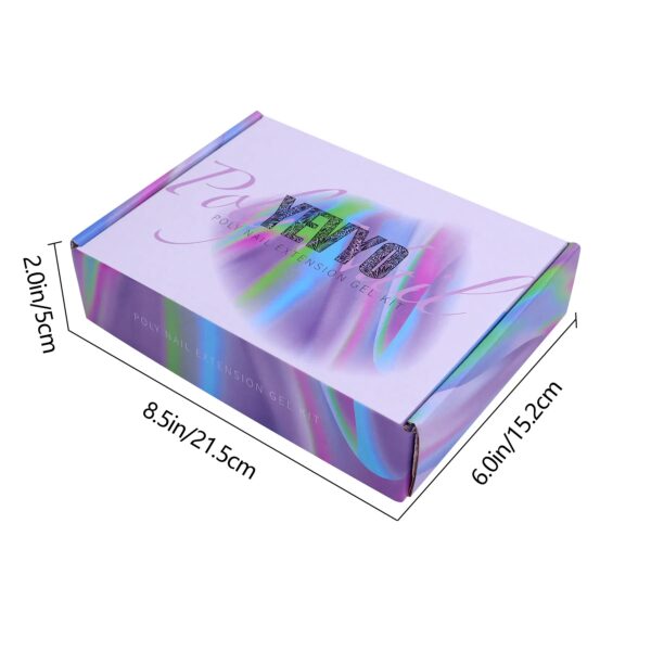 6 PCS Poly Gel Nail Kit With UV Lamp, Nail Brush And Nail Forms Top Base Coat Builder Nails Art Tools - Image 6