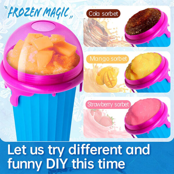 500ml Large Capacity Slushy Cup Summer Squeeze Homemade Juice Water Bottle Quick-Frozen Smoothie Sand Cup Pinch Fast Cooling Magic Ice Cream Slushy Maker Beker Kitchen Gadgets - Image 9