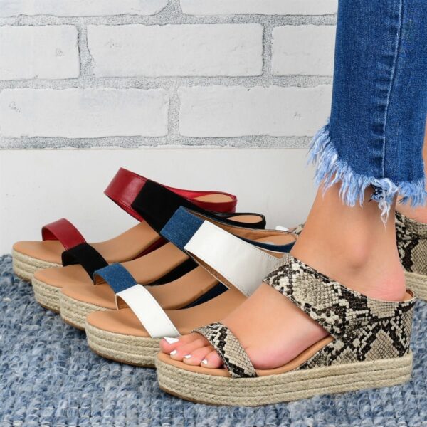 Wedge Heel Slippers Casual Sandals Hemp High Wedge Heel Shoes - Image 5