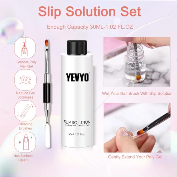 6 PCS Poly Gel Nail Kit With UV Lamp, Nail Brush And Nail Forms Top Base Coat Builder Nails Art Tools - Image 8
