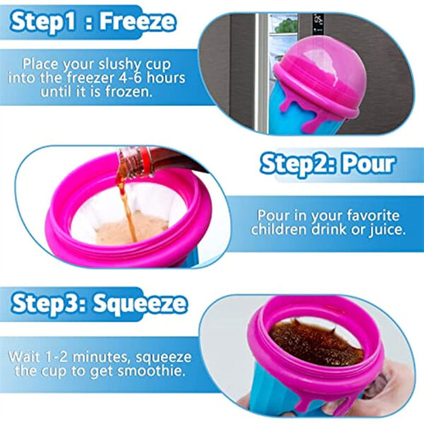 500ml Large Capacity Slushy Cup Summer Squeeze Homemade Juice Water Bottle Quick-Frozen Smoothie Sand Cup Pinch Fast Cooling Magic Ice Cream Slushy Maker Beker Kitchen Gadgets - Image 8