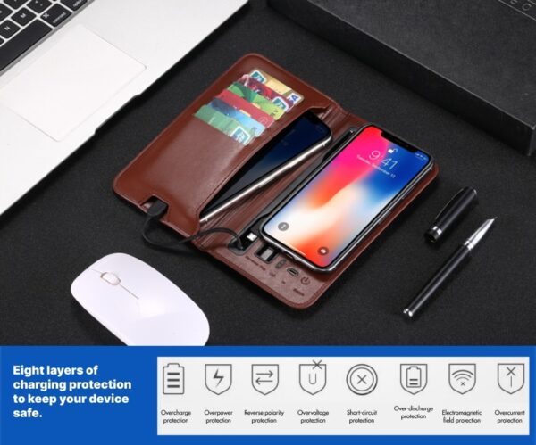 The Charging Wallet Is An Indispensable And Versatile Companion For Everyday Travel. With A Built-in Charging Module, The Battery Life Of The Mobile Phone Is Worry-free. - Image 8