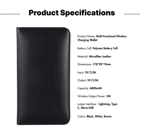 The Charging Wallet Is An Indispensable And Versatile Companion For Everyday Travel. With A Built-in Charging Module, The Battery Life Of The Mobile Phone Is Worry-free. - Image 3