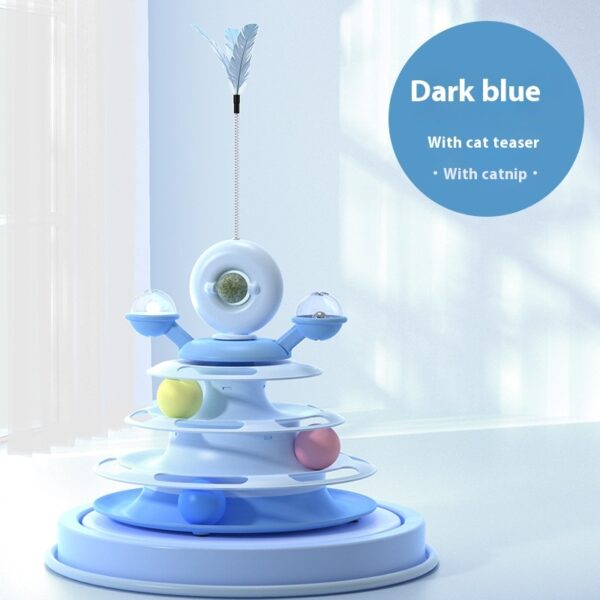 4 Levels Cat Toy Tower Turntable Roller Balls Toys Interactive Intelligence Pets Toys Training Track Puzzle Funny Games Accessories Pet Products - Image 6
