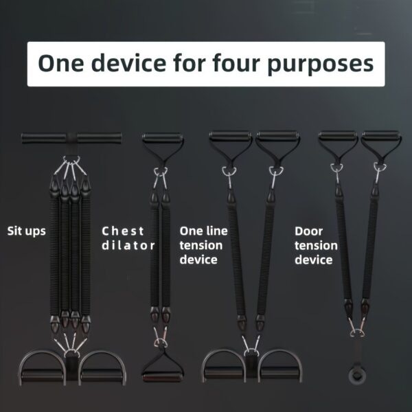 A Set Of Adjustable Resistance Tension Bands With Foot Pedals And Handles, High Resistance Level, Anti Fall, Suitable For Fitness Training, Body Stretching, And Abdominal Muscle Exercises - Image 2