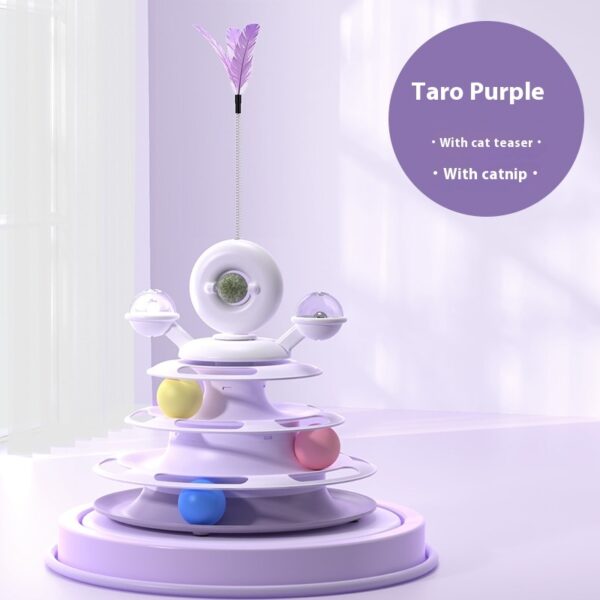 4 Levels Cat Toy Tower Turntable Roller Balls Toys Interactive Intelligence Pets Toys Training Track Puzzle Funny Games Accessories Pet Products - Image 8