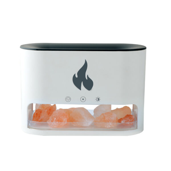 New Flame Humidifier Aromatherapy Machine Crystal Salt Stone Colorful Atmosphere Lamp Flame 3d Simulation Flame Humidifier Household Essential - Image 10